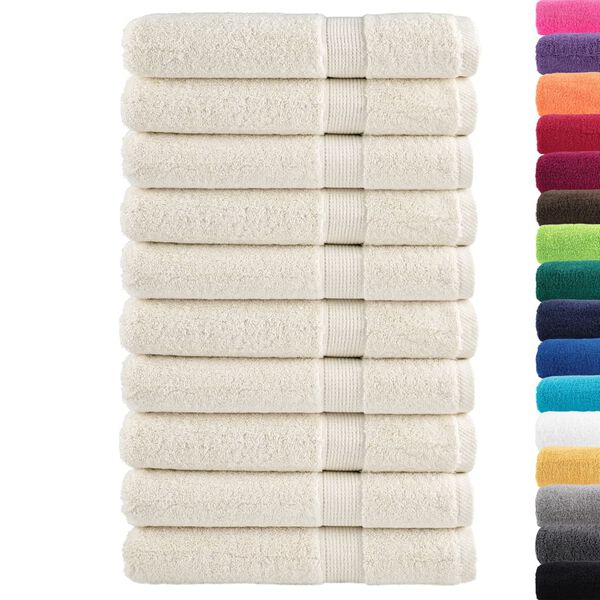 vidaXL Premium Towels SOLUND 10 pcs Cream 100x200 cm 600 gsm