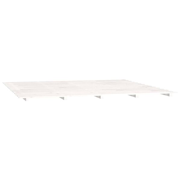 vidaXL Bed Frame without Mattress White 200x200 cm Solid Wood Pine