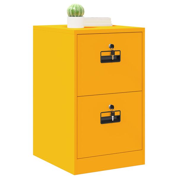 vidaXL File Cabinet Mustard Yellow 44 x 50 x 74.5 cm Cold-Rolled Steel