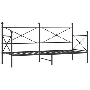 vidaXL Day Bed without Mattress Black 90x200 cm Steel