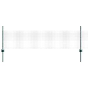 vidaXL Welded Wire Fence with Posts 100 x 0.5 m PVC-Coated Steel Green