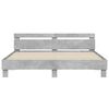 vidaXL Bed Frame with LED without Mattress Concrete Grey 160x200 cm