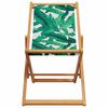 vidaXL Folding Beach Chair Leaf Pattern Solid Wood Eucalyptus and Fabric