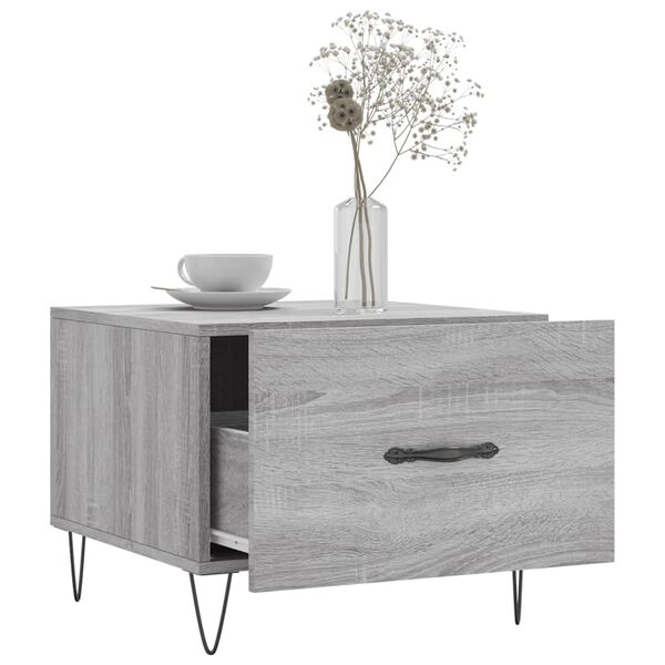 vidaXL Coffee Table Grey Sonoma 50x50x40 cm Engineered Wood