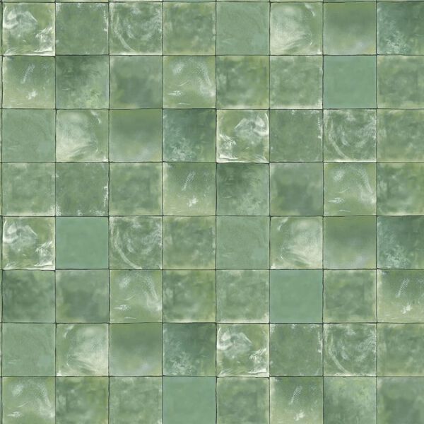 Noordwand Wallpaper Evergreen Tiles Green