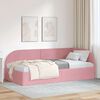 vidaXL Corner Bed Frame with Headboard Pink 90 cm x 200 cm Fabric