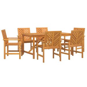 vidaXL Garden Dining Set 7 pcs Brown Solid Acacia Wood