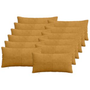 vidaXL Cushion Cover 12 pcs ALMELO Yellow 40 x 80 cm Corduroy