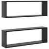 vidaXL Wall Cube Shelves 2 pcs High Gloss Grey 80x15x26,5 cm Engineered Wood