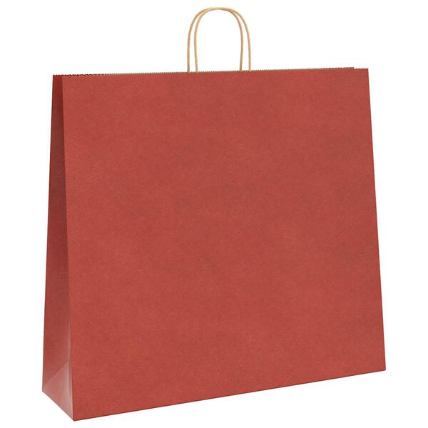 vidaXL Paper Bags 250 pcs with Handles Red 54x15x49 cm