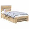 vidaXL Bed Frame with Headboard Sonoma Oak 90 x 200 cm Engineered Wood