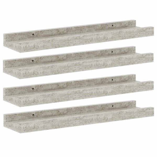 vidaXL Wall Shelves 4 pcs Concrete Grey 40x9x3 cm