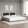 vidaXL Bed Frame without Mattress "Zadar" White and Black 200x200 cm Faux Leather