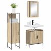 vidaXL Bathroom Furniture Set with Shelf 3 pcs Brown Engineered wood