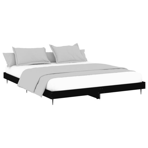 vidaXL Bed Frame without Mattress Black 120x200 cm Engineered Wood