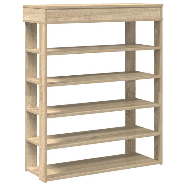 vidaXL Shoe Rack Sonoma Oak 80x30x98 cm Engineered Wood
