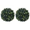 vidaXL Artificial Boxwood Balls with LED Lights 2 pcs Green 22 cm