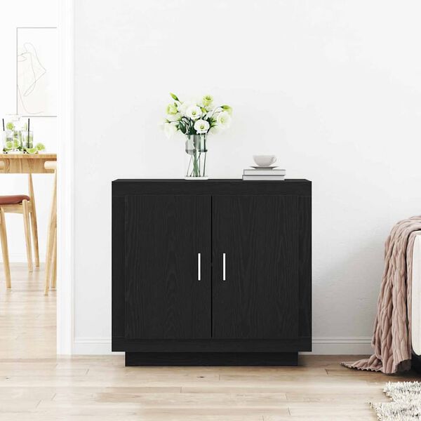 vidaXL Sideboard Black Oak 80 x 40 x 75 cm Engineered Wood