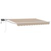 vidaXL Manual Retractable Awning with LEDs Beige 3.5 x 2.5 m