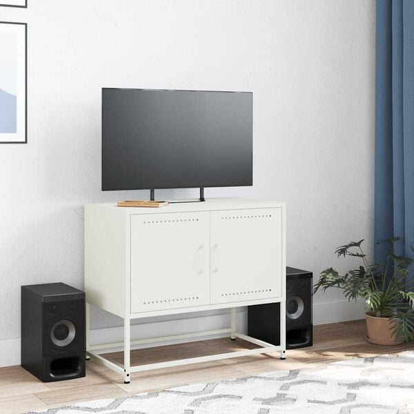 vidaXL TV Cabinet White 68.5x39x60.5 cm Steel