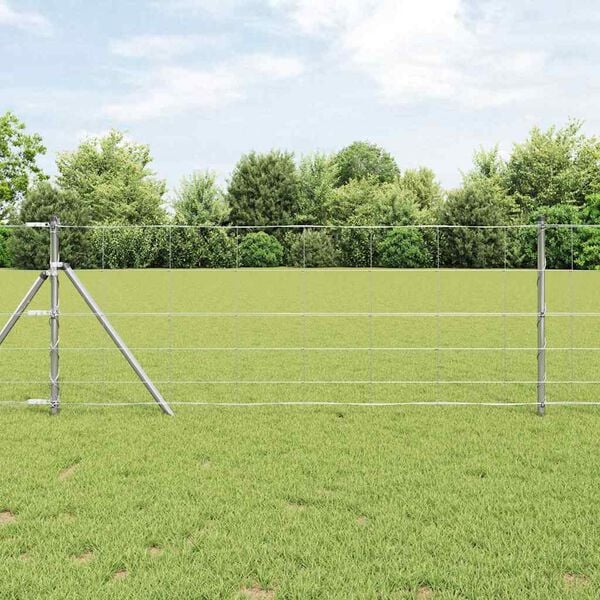 vidaXL Field Fence Silver 50 x 0.8 m Galvanised steel