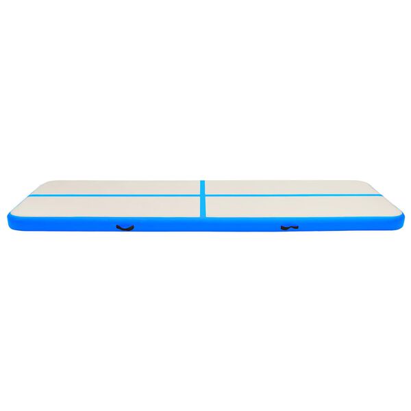 vidaXL Inflatable Gymnastics Mat with Pump 600x100x20 cm PVC Blue