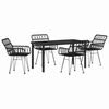 vidaXL Garden Dining Set 5 pcs Black Poly rattan