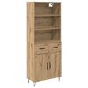 vidaXL Highboard 2 pcs Artisan Oak 69.5 x 34 x 180 cm Engineered Wood
