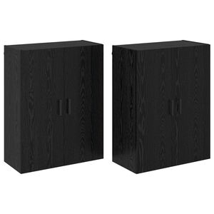 vidaXL Wall-Mounted Cabinet 2 pcs Black Oak 69.5 x 34 x 90 cm