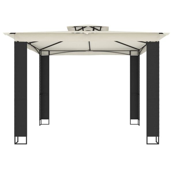 vidaXL Gazebo with Double Roof Cream 2.94x2.94 m Steel