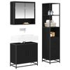 vidaXL Bathroom Furniture Set 3 pcs Black Oak Engineered Wood