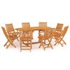 vidaXL 9 Piece Garden Dining Set Solid Teak Wood