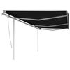 vidaXL Manual Retractable Awning with Posts 6x3.5 m Anthracite