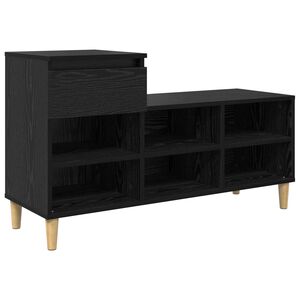 vidaXL Shoe Cabinet 102 x 36 x 60 cm Engineered Wood Black Oak