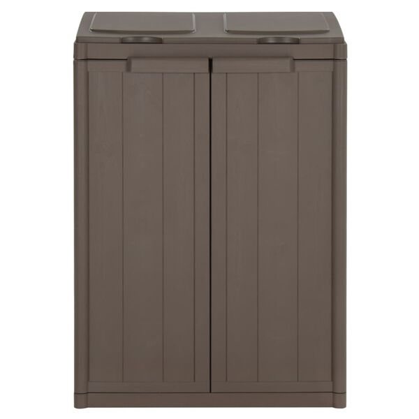 vidaXL Trash Bin with 2 Doors Brown 65x45x88 cm PP