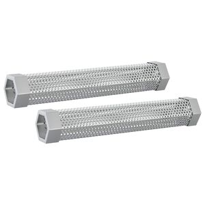 vidaxl Smoker Tube 2 pcs 5 x 5 x 30 cm Stainless Steel 304 Silver