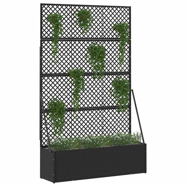 vidaXL Garden Planter Black 105 x 30 x 170 cm Metal