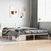 vidaXL Metal Bed Frame without Mattress with Headboard White 200x200cm