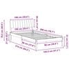 vidaXL Bed frame Brown and light grey 100 x 200 cm Solid pine wood
