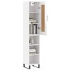 vidaXL Highboard High Gloss White 34.5x34x180 cm Engineered Wood