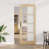 vidaXL Sliding Door Natural 83 x 211 cm Solid Pine Wood and Glass