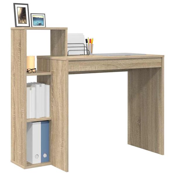 vidaXL Desk with Shelf Sonoma Oak 100 x 40 x 90 cm Engineered Wood