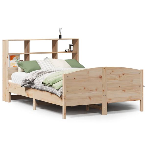 vidaXL Bookcase Bed without Mattress 120x190 cm Small Double Solid Wood Pine