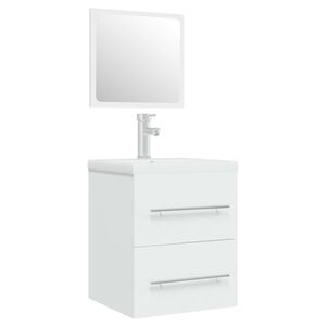 vidaXL Sink Cabinet with Built-in Basin White Engineered Wood