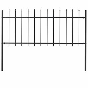 vidaXL Garden Fence Woerden with Spear Top Steel 181x80 cm Black