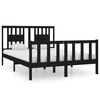 vidaXL Bed Frame without Mattress Black 135x190 cm Double Solid Wood