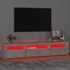 vidaXL TV Cabinet with LED Lights Concrete Grey 195x35x40 cm