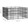 vidaXL Outdoor Dog Kennel Steel 14.75 m&sup2;
