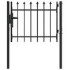 vidaXL Fence Gate with Lock Grey 103 x 124.5 cm Powder-Coated Steel