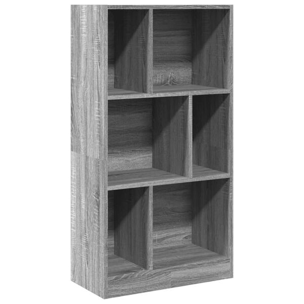 vidaXL Bookcase Grey Sonoma 57x28.5x107.5 cm Engineered Wood